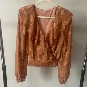 Pink textured blouse